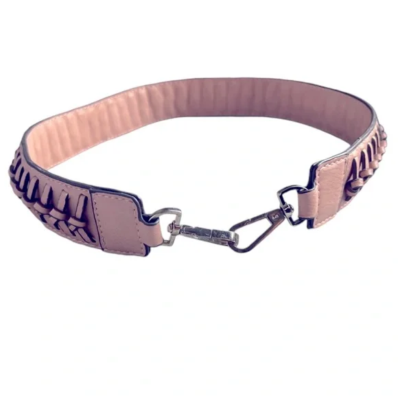 ENZO ANGIOLINI BELT Blush Pink Braided Clip Size Small / Medium FAST SHIP 440-24 - Picture 6 of 11